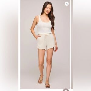 Gentle Fawn High Waist Linen Cream Shorts